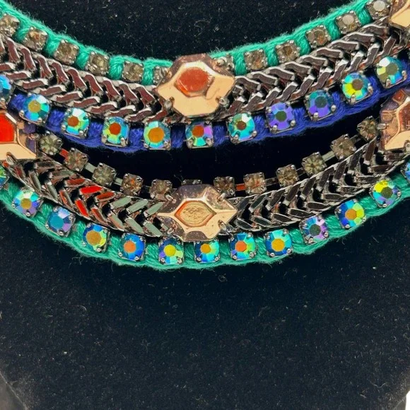 Stella & Dot Retired Rose Gold + Hematite Mercury Statement Necklace RARE NWOT - Picture 2 of 11